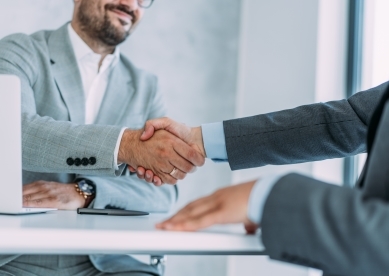 Two businessmen shaking hands 